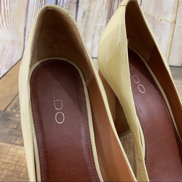Aldo Cream Wooden boxed toe heels size 39 - Picture 5 of 11